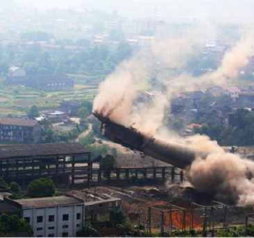 醴陵烟囱拆除施工安全防护应注意的问题