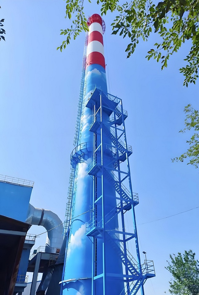 烟囱美化为烟筒添彩，让蓝天与城市共绽芳华